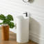 Lavabo de salle de bain rond à surface solide avec lavabo simple 35 po Pensen
