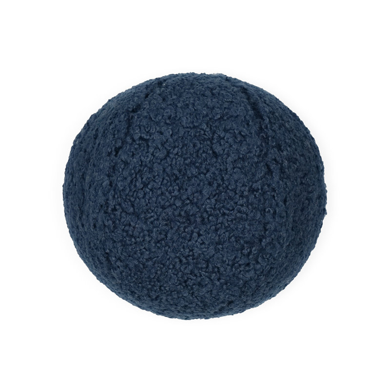 Poodle Ball Solid Colour Reversible Throw Pillow, Square 12", Navy