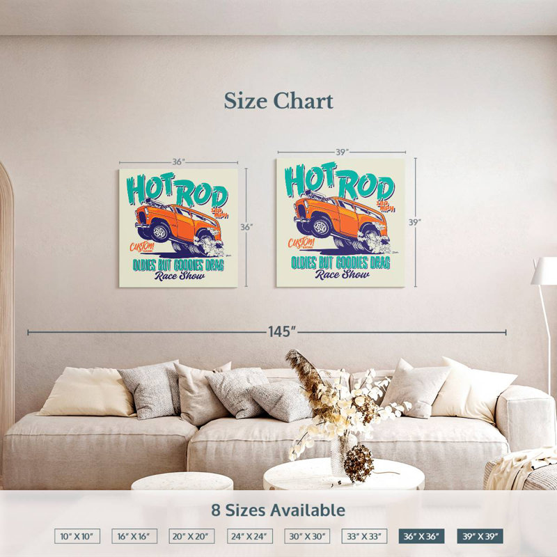 Mehar Hot Rod Race Show Poster, 36" H x 36" W