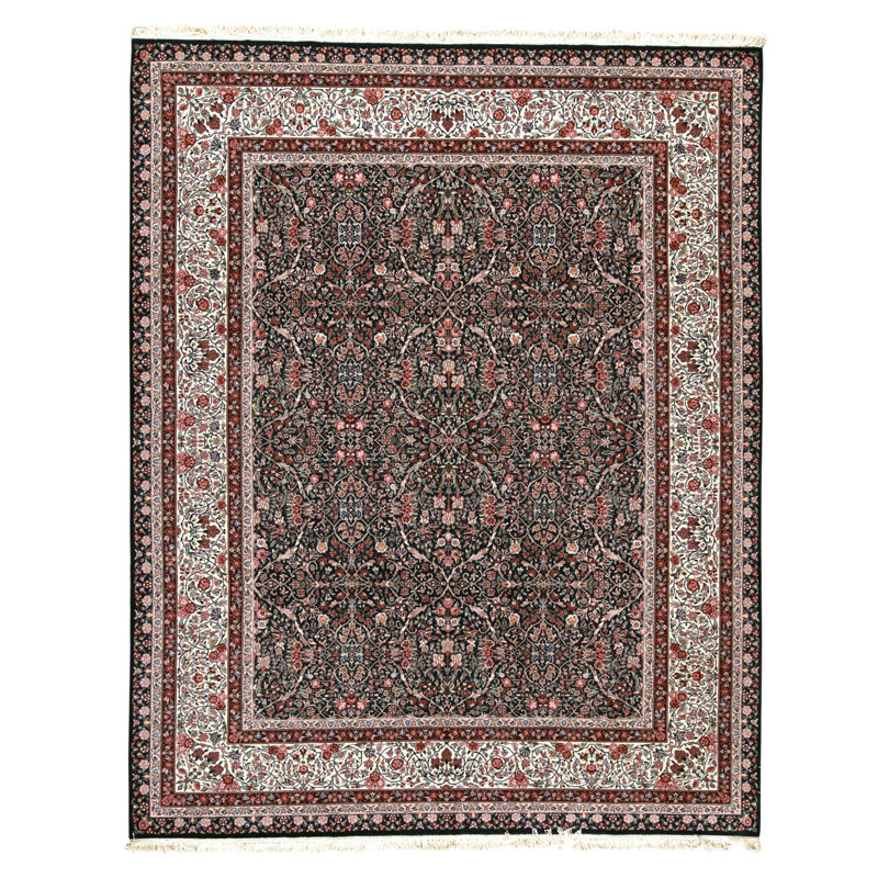 Tapis rectangulaire en laine noué à la main