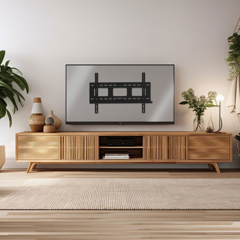 Mount-It Low-Profile TV Wall Mount 1" Slim Fixed Bracket Fits 37 - 80 in. TVs and VESA Compatible