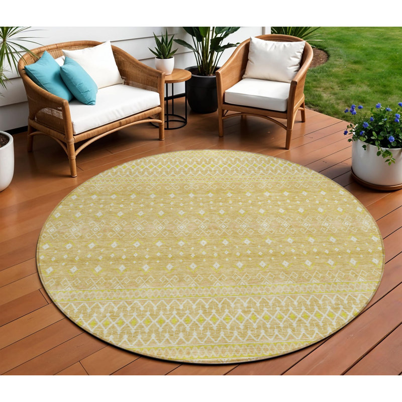 Tapis ivoire rond 8 po