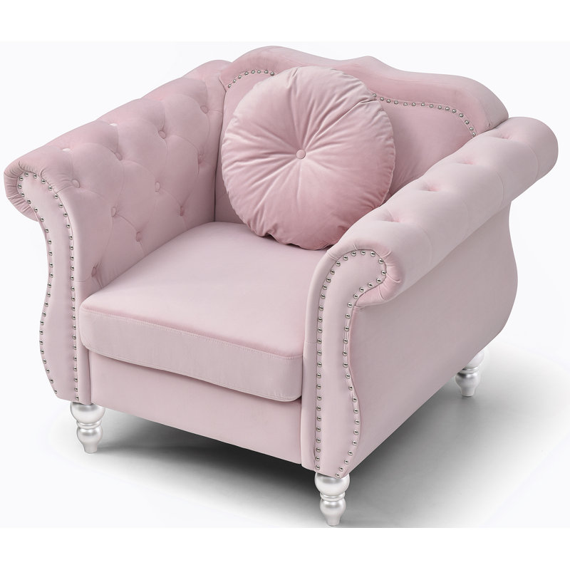 Fauteuil d'appoint chic transitionnel rose, Rose