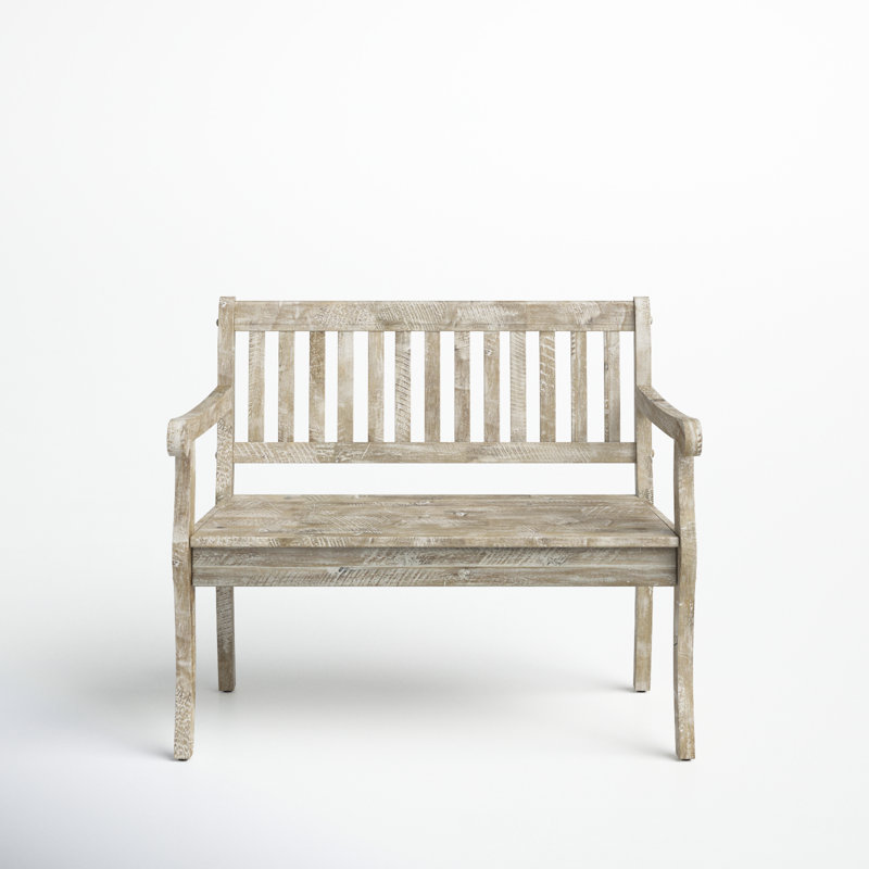 Castile Solid Wood Storage Bench, Washed Gray