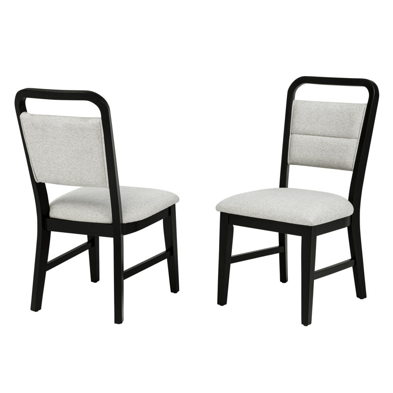 Chaises d'appoint en bois noir 2 pièces Musselburgh 