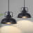 2-Light 11.4" Black Farmhouse Pendant Light, Modern Adjustable Height Hanging Fixture for Kitchen Island-115836438