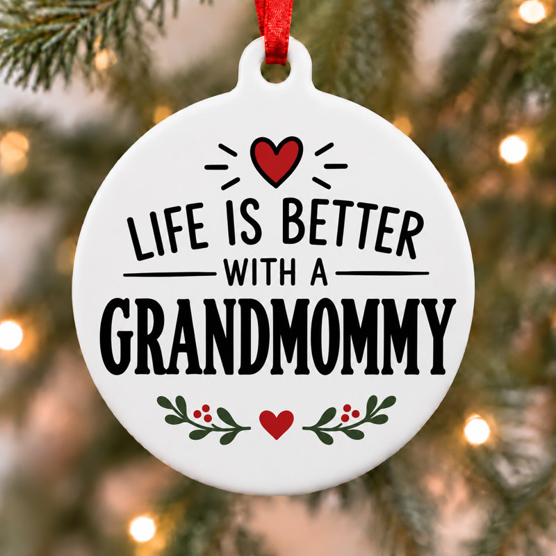 Ornement de Noël Life is Better With a Grandmommy
