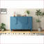 Buffet avec 4 portes Tablettes réglables - bleu marine minimaliste | Panneau de fibres à densité moyenne + placage de frêne | Pieds en pin