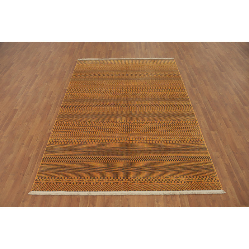 Geometric Gabbeh Style Room Size Area Rug 6x9