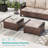 8 Piece Patio Sofa with Square Fire Pit Table and Ottomans-108198367
