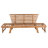 Outdoor Adjustable Patio Wooden Daybed Sofa Chaise Lounge With Cushions For Small Places, Natural Finish+beige Cushion
