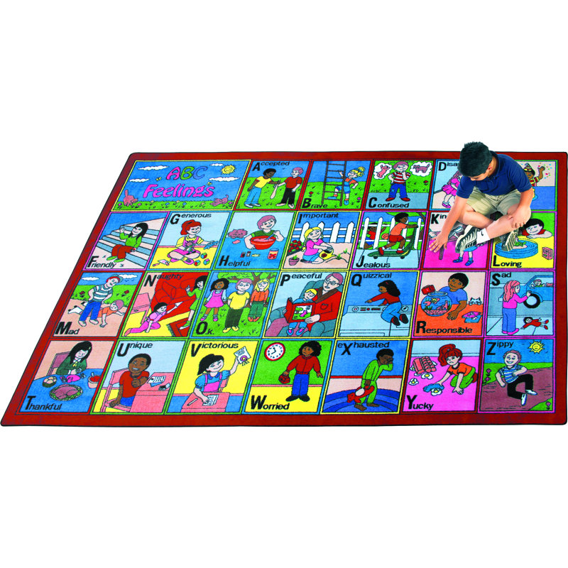 Tapis éducatif ABC Feelings par Joy Carpets, Rectangle 5 pi 4 po x 7 pi 8 po