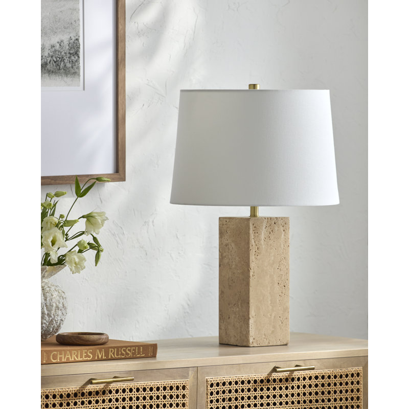 Galey Alix x Livabliss Autumn Laurel Accent Table Lamp, Drum, 22" H x 14" W x 14" D