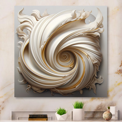 «Tender White Whirling Vision - Abstract Spirals», art mural
