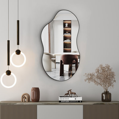 Asymmetrical Metal Framed Wall Accent Mirror