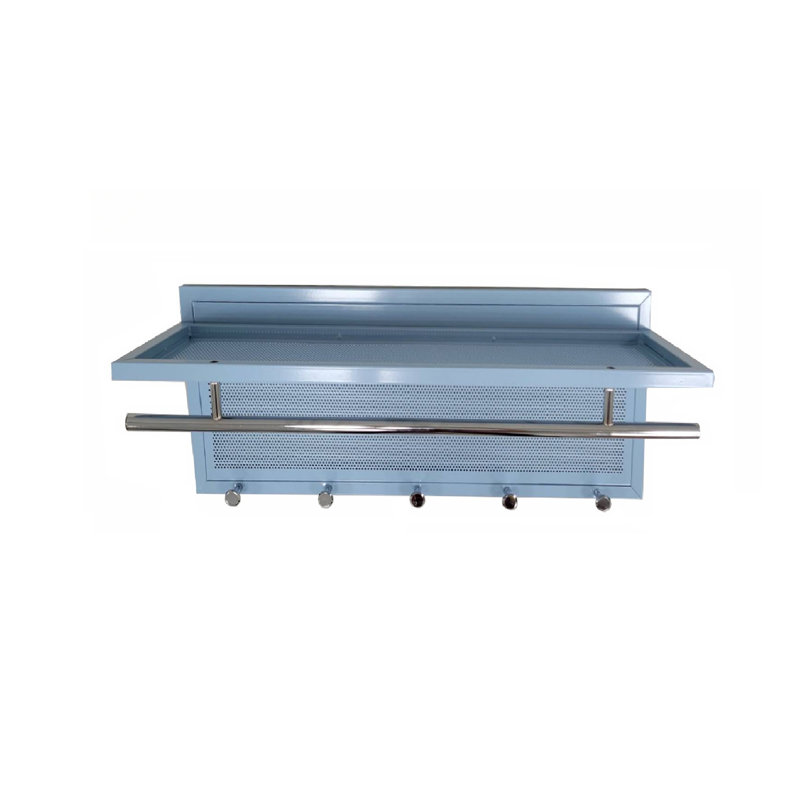 Esyspot Metal Powder Coating Hook Wall Mounted With Shelf In Blue, Blue