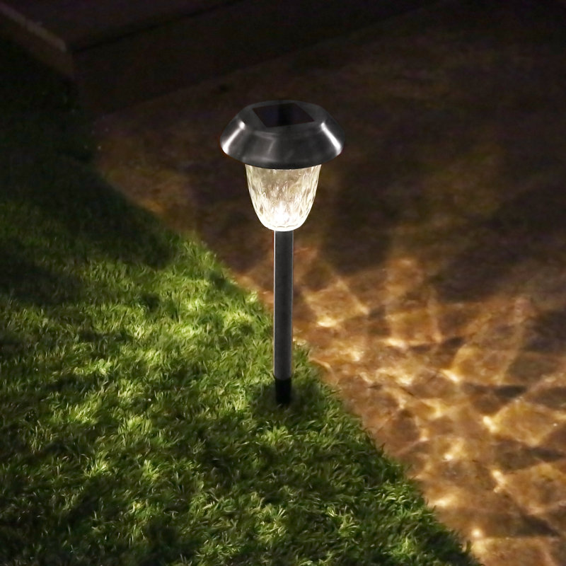 Silver Solar Powered Integrated LED Metal Pathway Light Pack