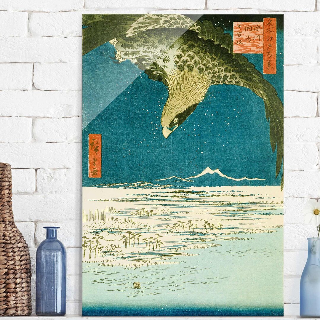 Glasbild Die Hunderttausend Tsubo Stufen bei Fukagawa Susaki von Utagawa Hiroshige