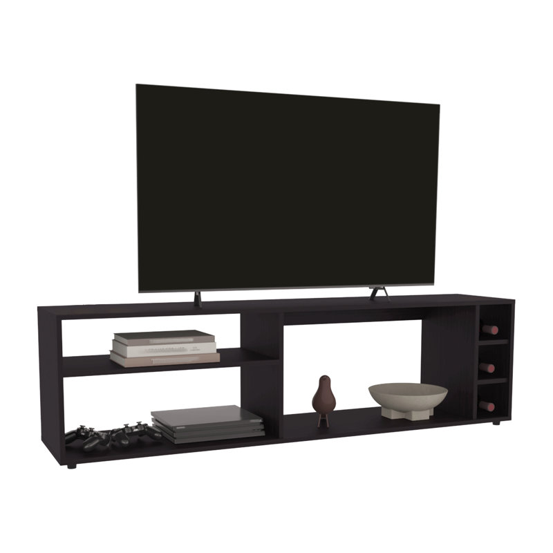Tv Stand, 6 Shelves, 60" Tv Capacity, Brown