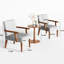 Fauteuil en tissu avec table d'appoint en bois Cozy Hauteur gris