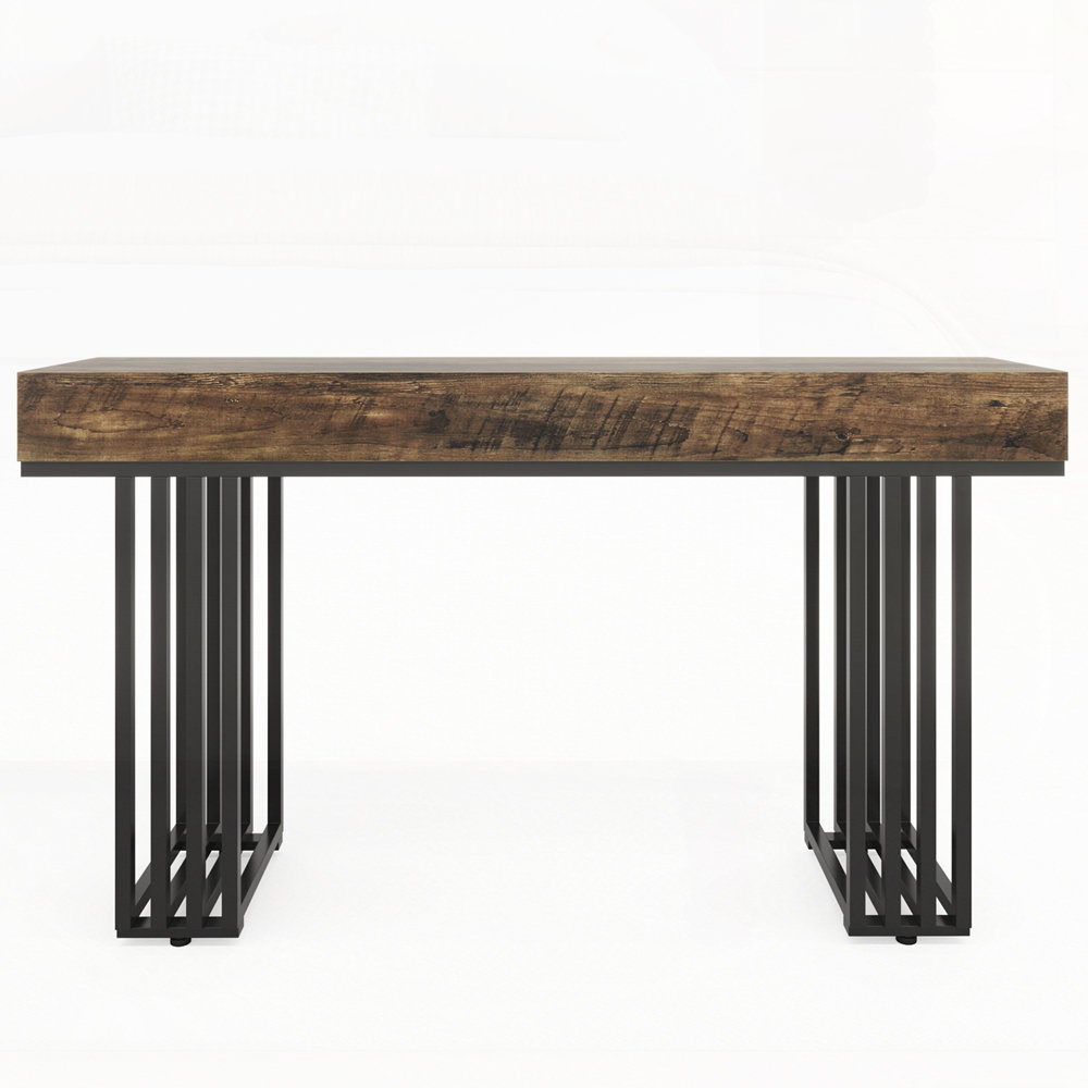 17 Stories 55-Inch Industrial Console Table with Thick Top and ...