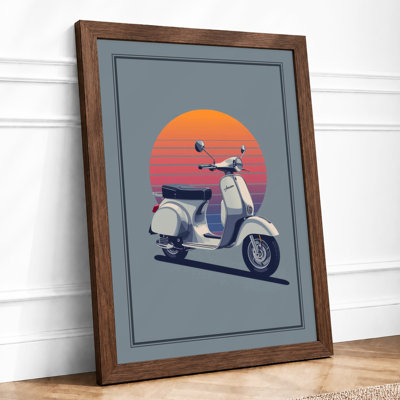 Vespa in the Sun Retro - Framed Print