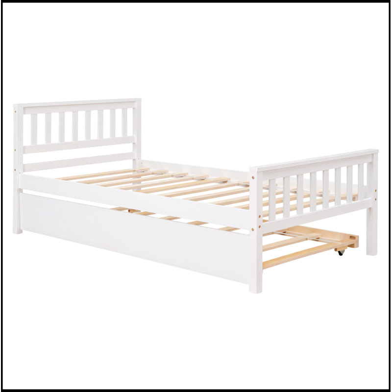 Lit plateforme Emsmus, Blanc, Simple