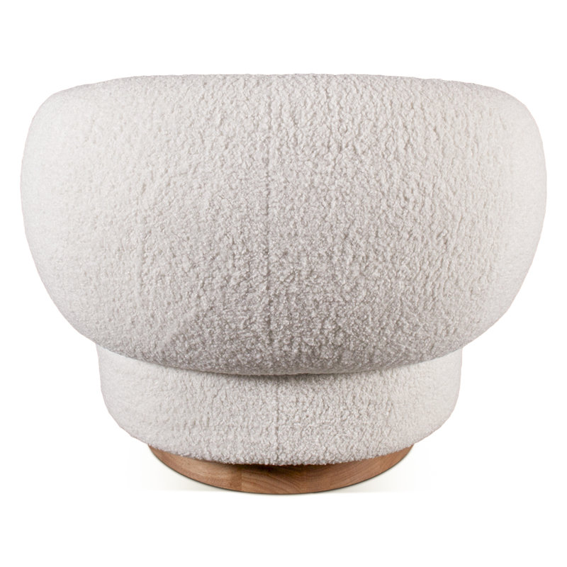 Bruford Swivel Barrel Chair, White Cotton Blend