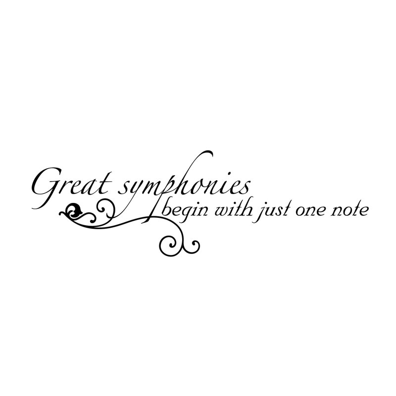 Adhésif décoratif «Great symphonie commencer par une seule note», Noir