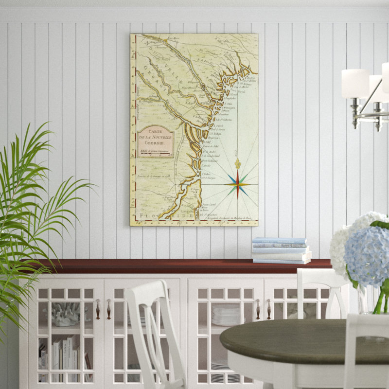 'Petite Map of Georgia' by Unknown - Graphic Art Print, 122cm H x 81cm W, Black Floater Framed