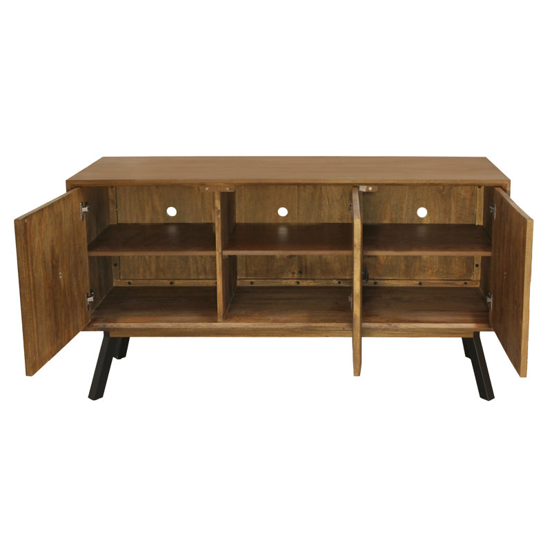 Buffet à 3 portes en bois massif Annie Mid-Century