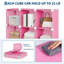 Armoire de rangement rose modulaire à 9 cubes