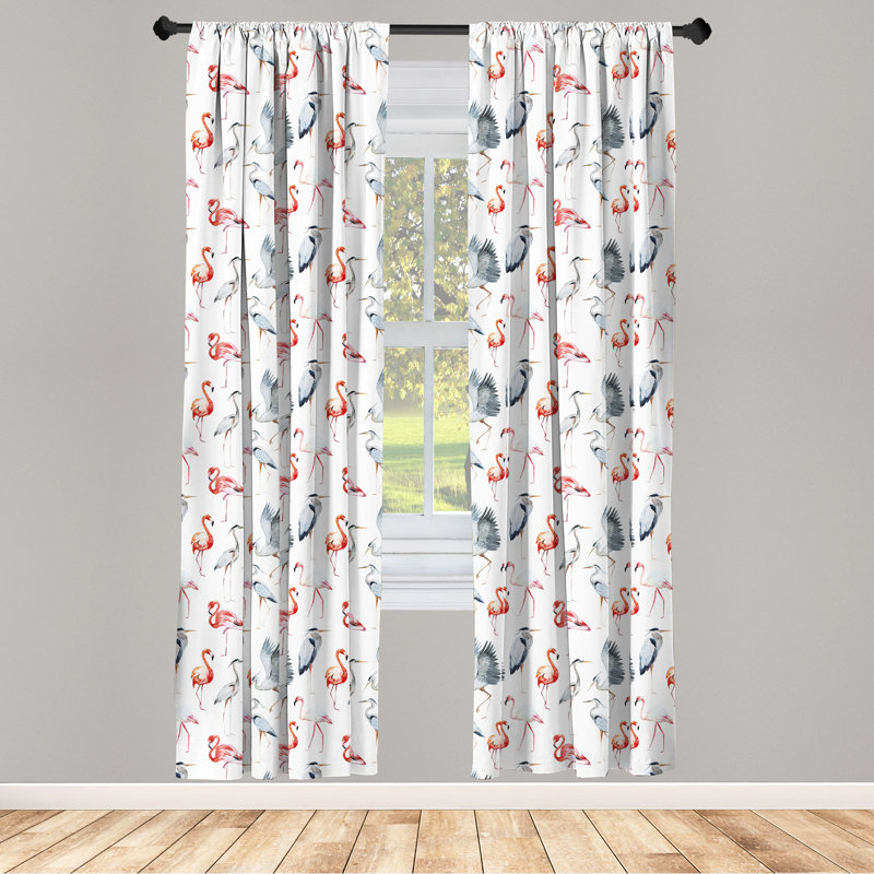 Flamingo Semi-Sheer Rod Pocket Sliding Panel, 28" x 84"