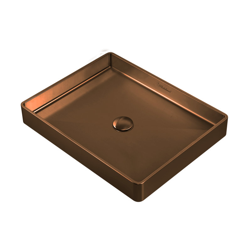 Noah Plus Rectangular Vessel Bathroom Sink, Copper