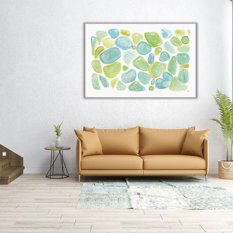 «Seaglass Abstract», reproduction d'art sur toile, H 32 po x l 48 po