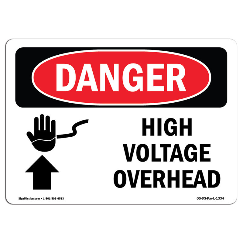 Signe de danger, H 12 po x l 18 po x P 0,1 po
