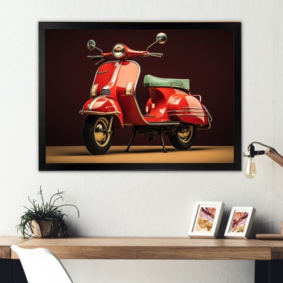 Retro Scooter Adventure I - Scooter Framed Prints