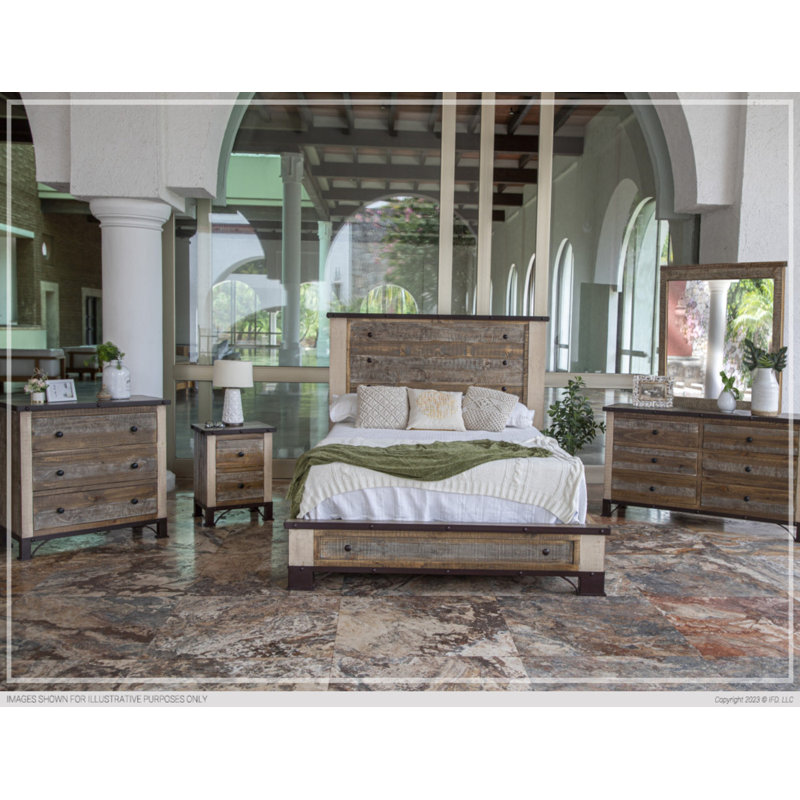Antique Panel Bed, California King