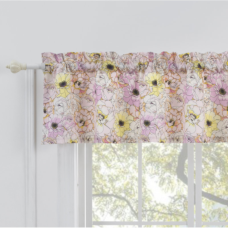 Misty Bloom Floral Light Filtering Rod Pocket Valance