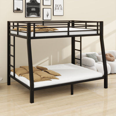 Heavy-Duty Metal Bunk Bed For Teens & Adults Space-Saving Design With Noise-Reducing Structure For Quiet Sleep