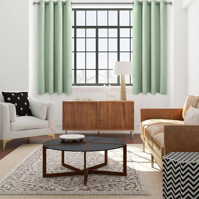 2 Panels Blackout Curtains Thermal Insulated Room Darkening Grommet Window Treatment Solid Block Light Curtain Drapes for Bedroom Living Room