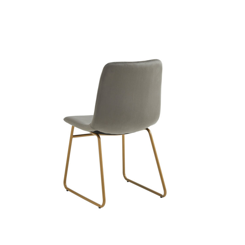 Chaise d'appoint en velours Farschid, Gris