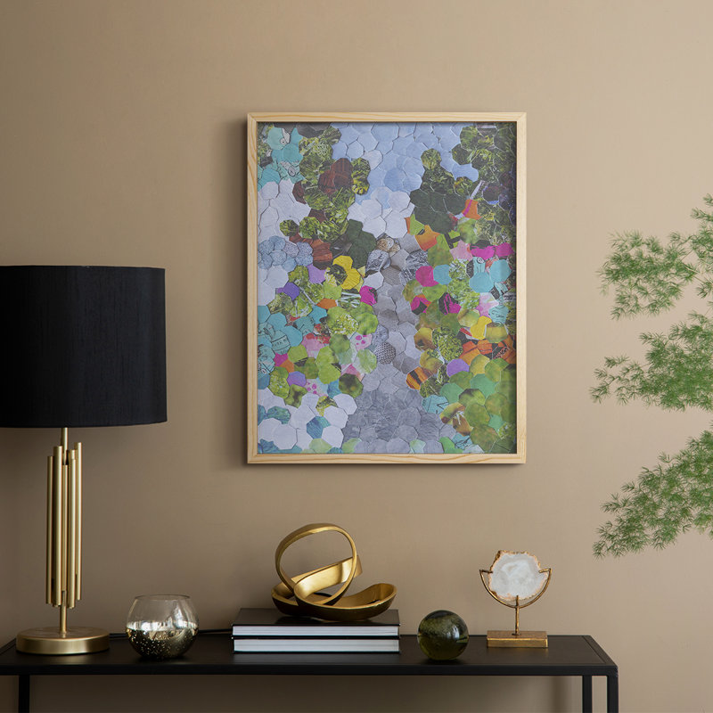 Magenta Garden Framed Print - Solid Wood, Natural, 11" H x 9" W