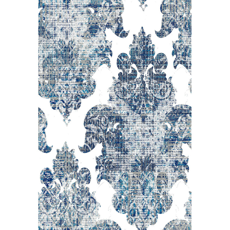 Tapis luxueux 100% polyester 5,2 x 7,5 pi, hauteur des poils de 0,4 po | Antibactérien, points antidérapants en PVC, lavable à la machine | Élégante impression numérique en 3D, parfaite pour le décor du salon et de la chambre à coucher
