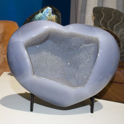Druzy Chalcedony Agate Heart - Brazil