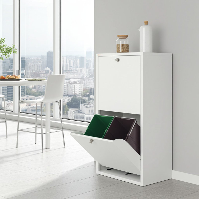 Nicoles Emi 80 Litre Multi-Compartments Trash & Recycling Bin