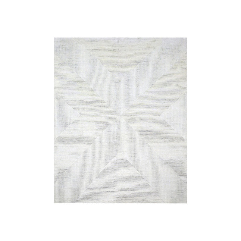 Tapis oriental rectangulaire en laine noué à la main 8 pi 11 po x 12 pi 1 po - MOA10276213