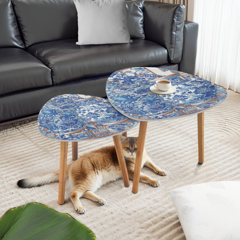 Ensemble de 2 tables basses gigognes Triangle