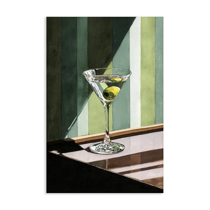 Olive martini en toile Sun Beam, design par Petal Prints Design, 36 x 24