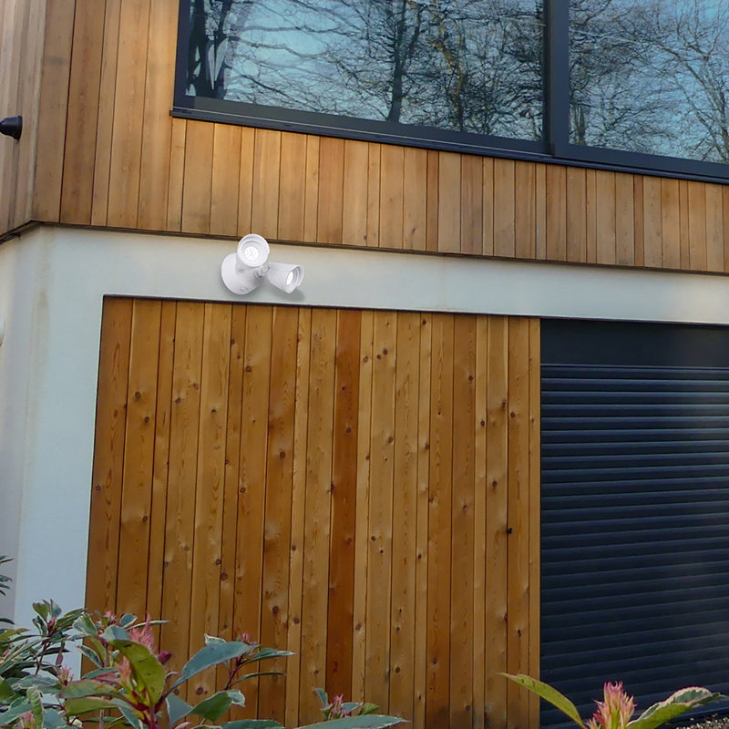 Twin Head Security Light - 2250 Lumens - 5 CCT Tunable - 4000K, White